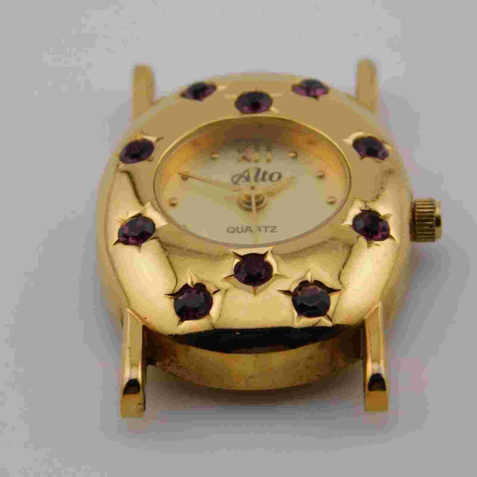 Alto 823 Gold Tone Quartz Analog Women's Watch New Battery
