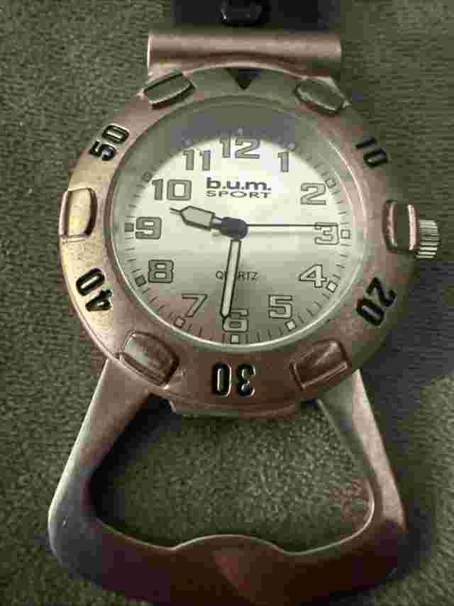 Bum Sport Pocket Watch Stainless Steel Case Back Made In Japan V-180