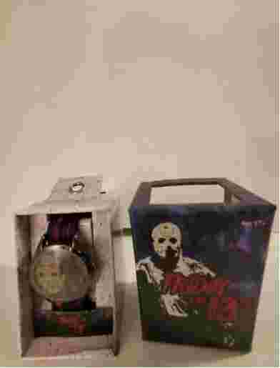 🔥RARE Friday The 13th Jason Voorhees Wrist Watch Watch Black And Red Cool Box