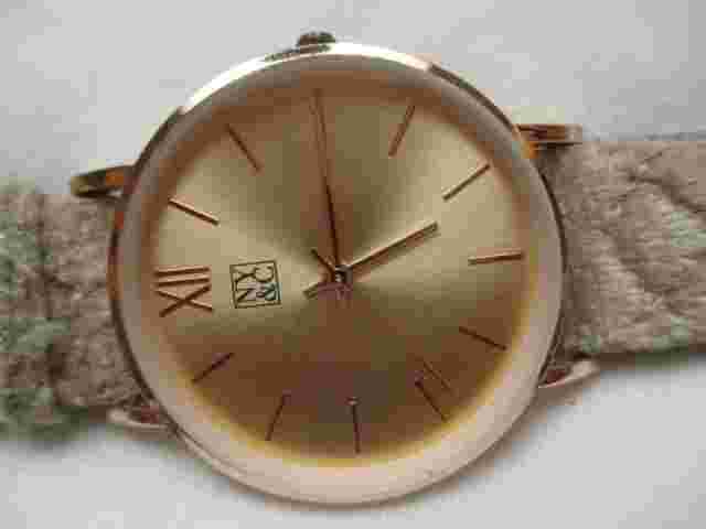 NYC Beige & Rose Gold Toned Wristwatch w/ Adjustable Buckle Band