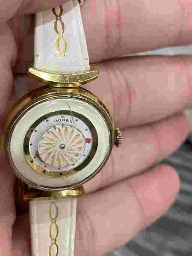 Vintage Ernest Borel Kaleidoscope Cocktail Women's White Dial 25mm Watch Runs.