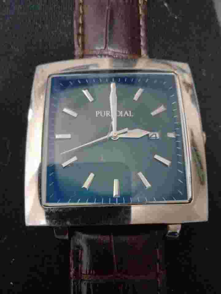 Puredial Square Legacy Brown Dial 42 mm x 42 mm Miyota Quartz w Brown Leather