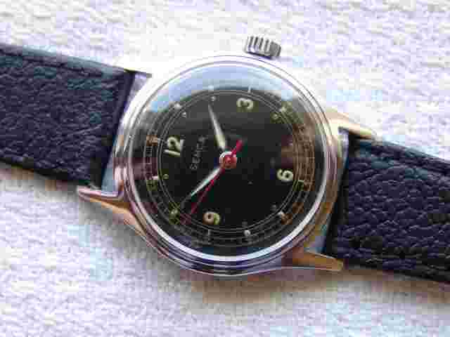MEN'S WWII era SEMCA Solomon Kaufman MILITARY WRISTWATCH GOOD CONDITION