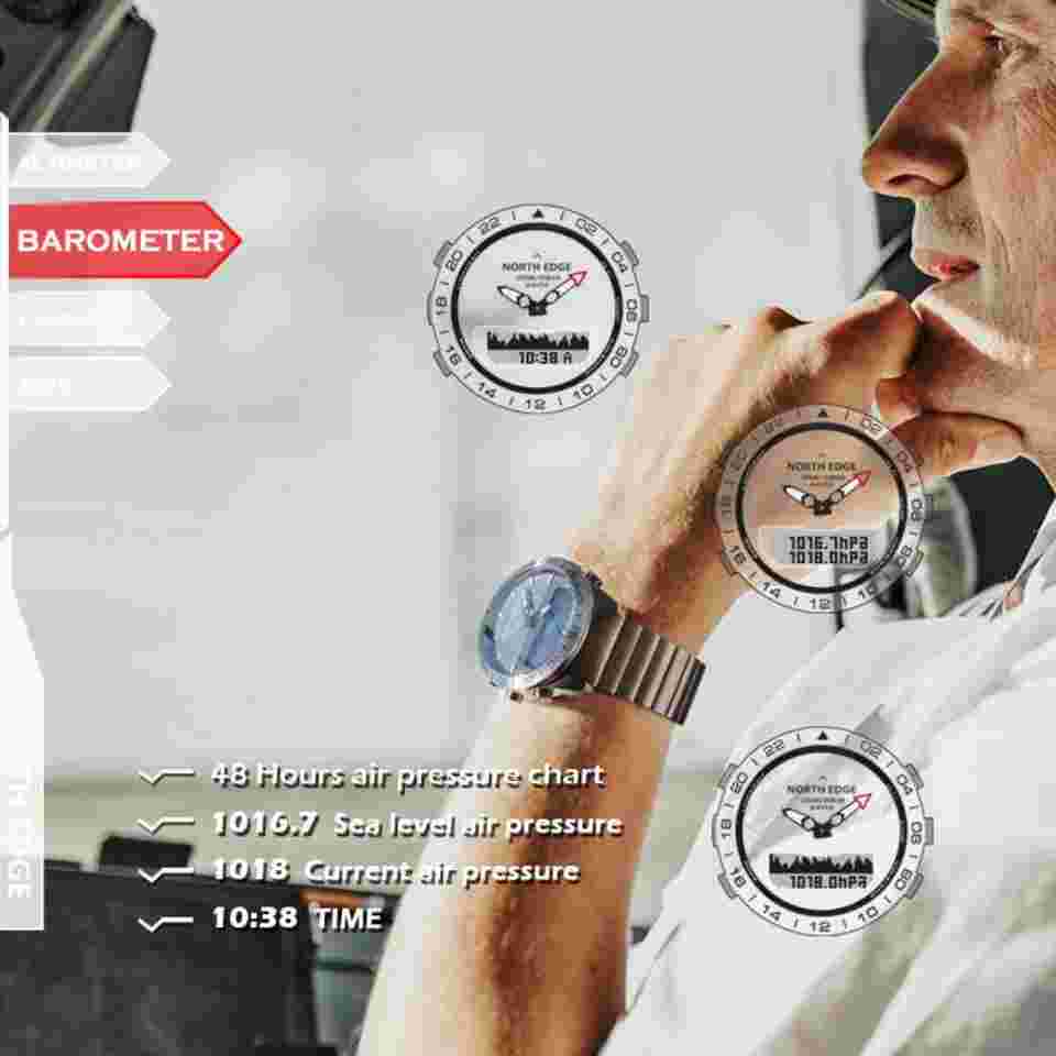 Pilot Watch Silicone Stainless Steel Waterproof Analog Digital Watches for Me...