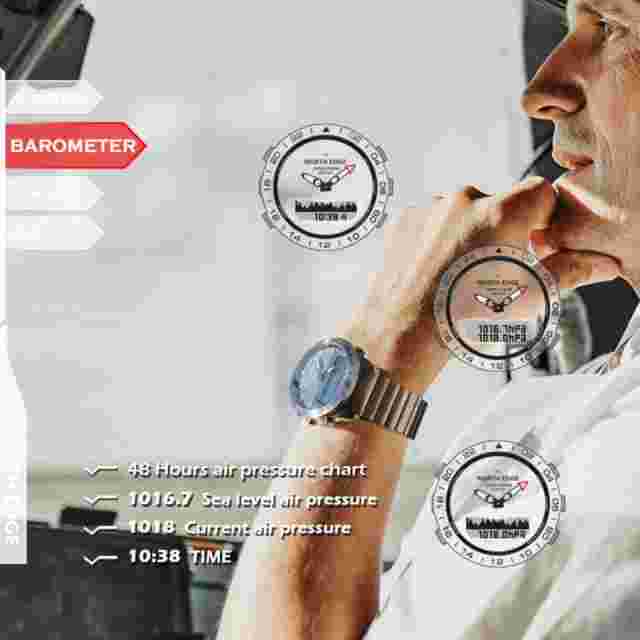 Pilot Watch Silicone Stainless Steel Waterproof Analog Digital Watches for Me...