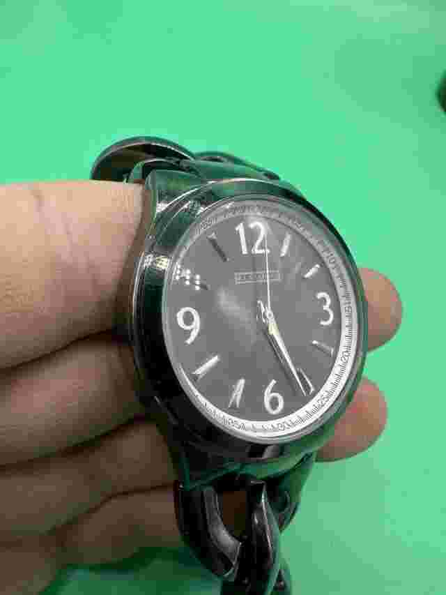 R.J. Graziano Black Tone Link Band Wrist Watch New Battery/Works Perfect