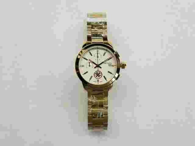 TORY BURCH COLLINS CHRONOGRAPH DATE GOLD-TONE ST. STEEL WOMEN'S WATCH TB1250 NEW