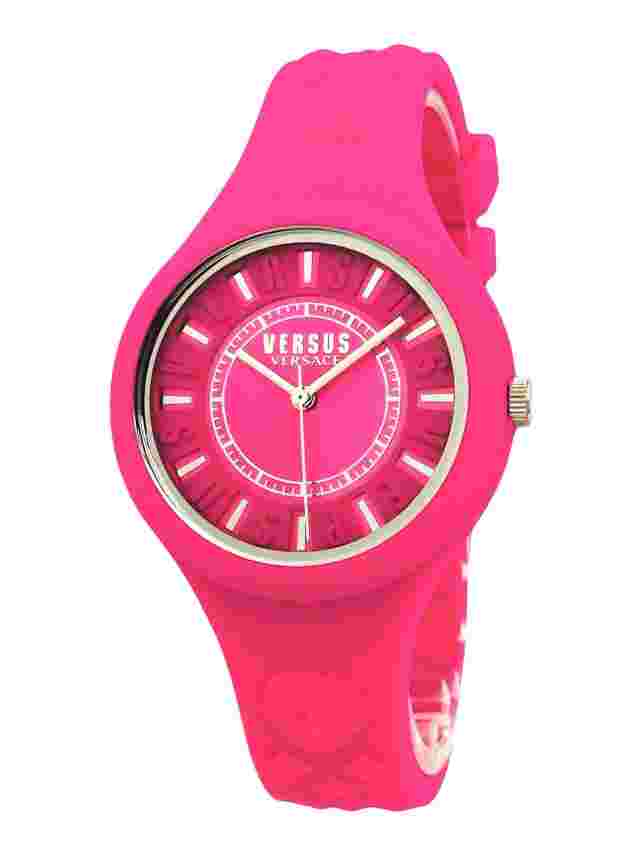 Versus by Versace SOQ030015 Pink Dial and Pink Rubber Silicone Strap Watch, SOQ