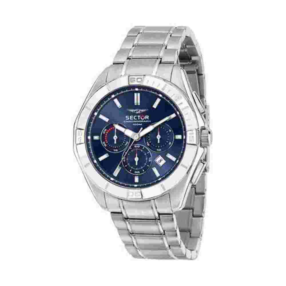 Sector 790 R3273636004 Men's Chronograph Quartz Watch - 42mm Blue Dial, Stainles