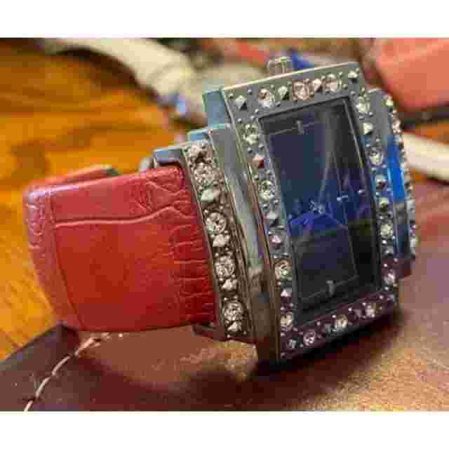 Women's silver Tone Terner Bangle Bracelet Watch, Crystal Accents