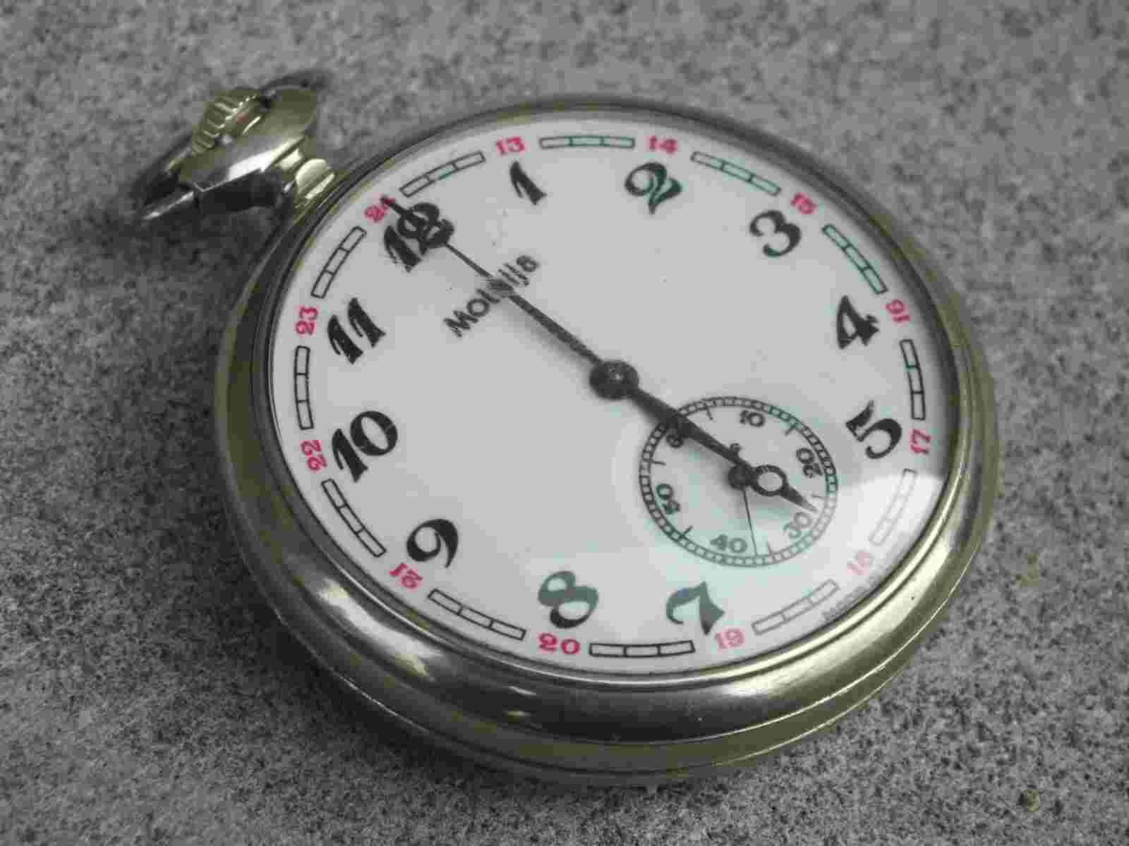 Vintage Molnija Molnia "Wolves" USSR Russian Mechanical Pocket Watch.