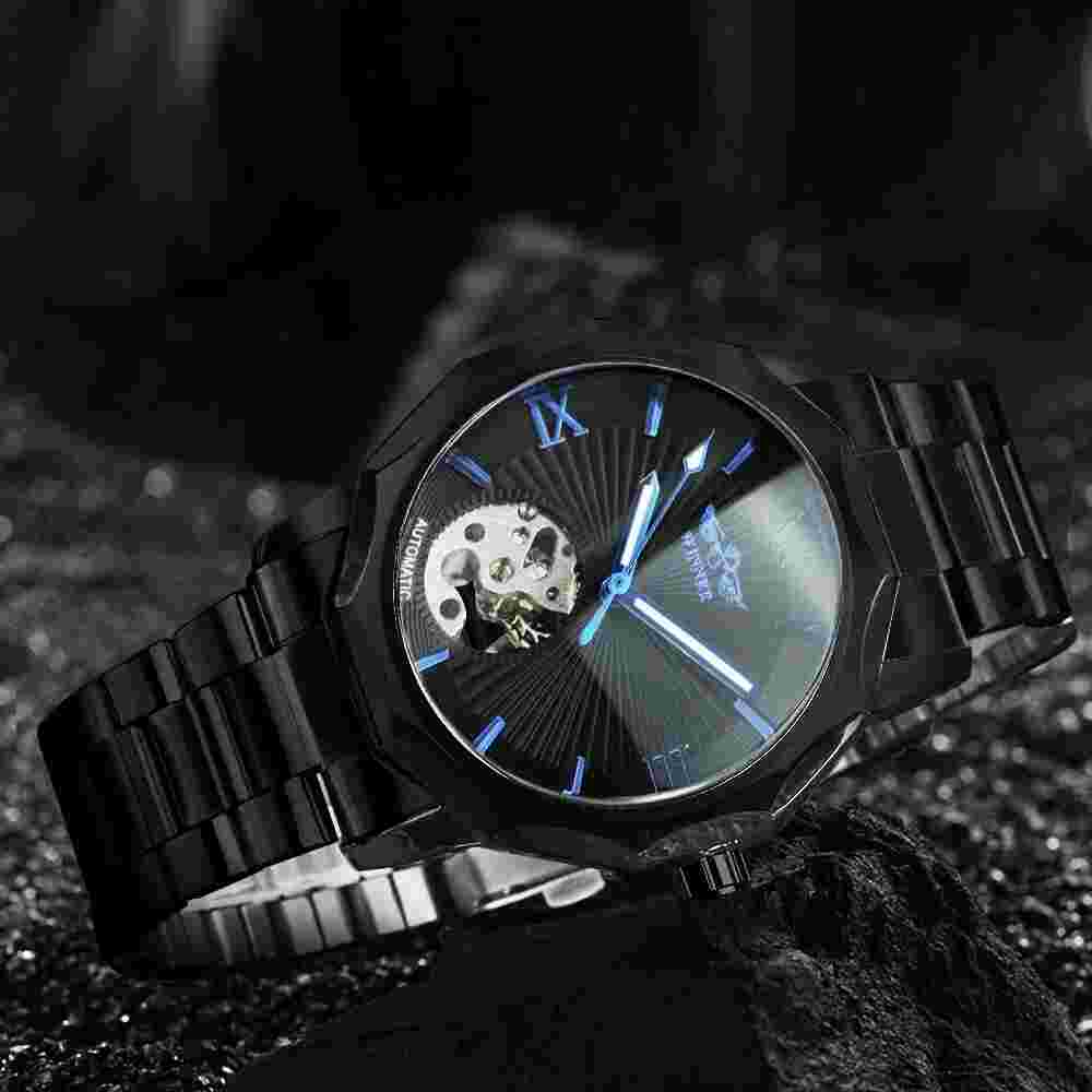 Winner Automatic Mechanical Stainless Watch Waterproof Luminous Date Luxury Dive