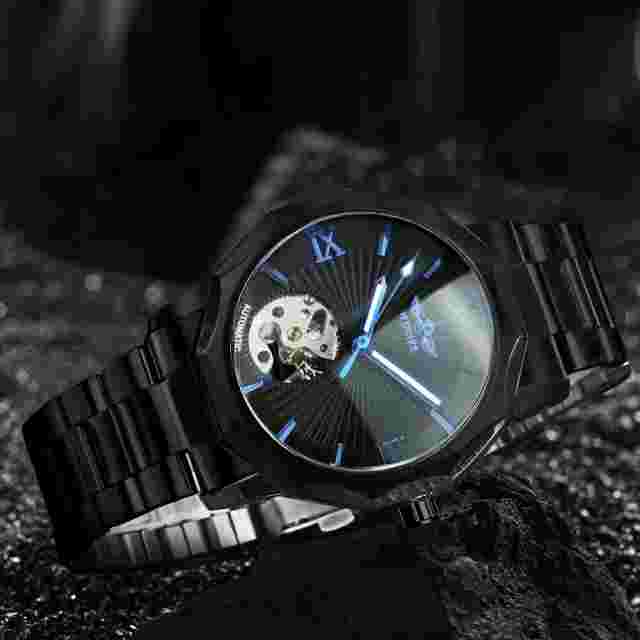 Winner Automatic Mechanical Stainless Watch Waterproof Luminous Date Luxury Dive