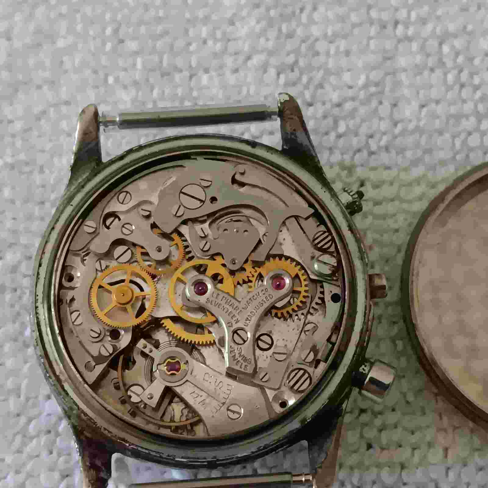 Vtg 1950s Alpha 17J Venus 210 Chronograph Watch (Read)