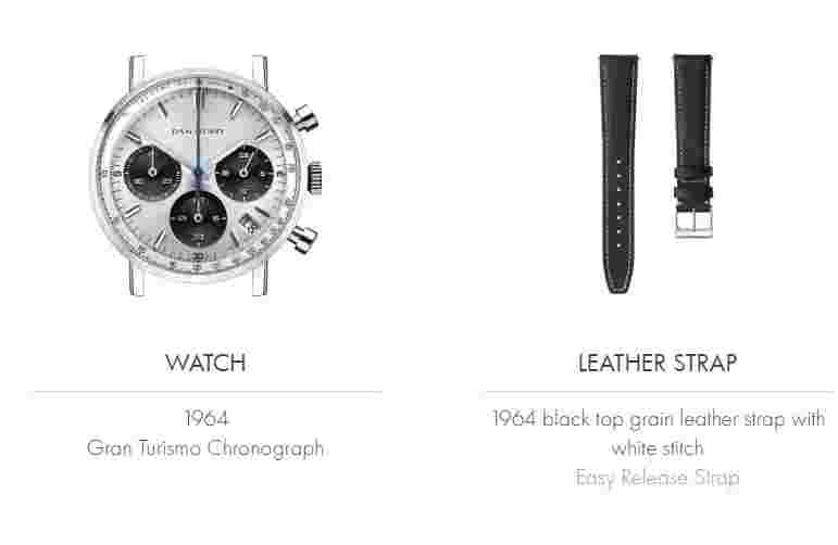 Dan Henry 1964 Vk63 Chronograph Panda 38mm Quartz Analog Boxed Links