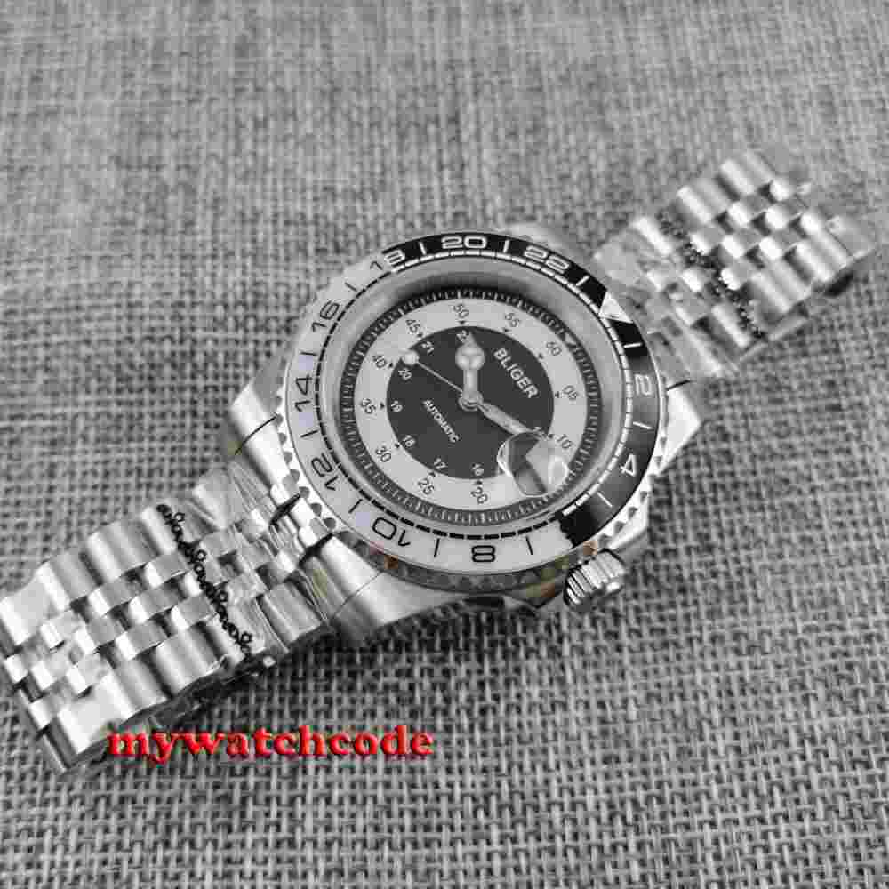 40mm BLIGER Gray Dial Caremic Miyota 8215 PT5000 Automatic Mens Watch Sapphire