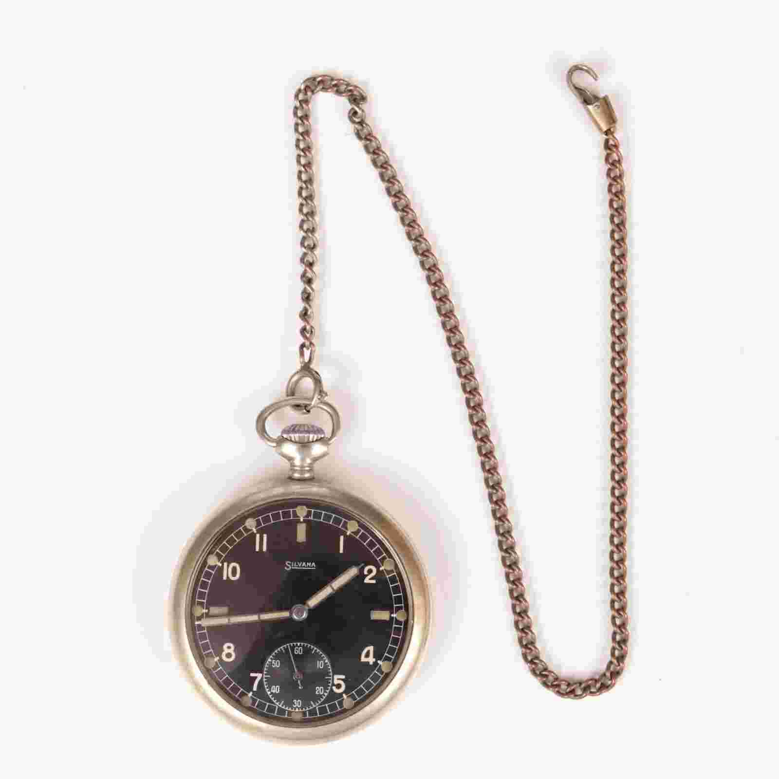 Vintage SILVANA DH Military Pocket Watch