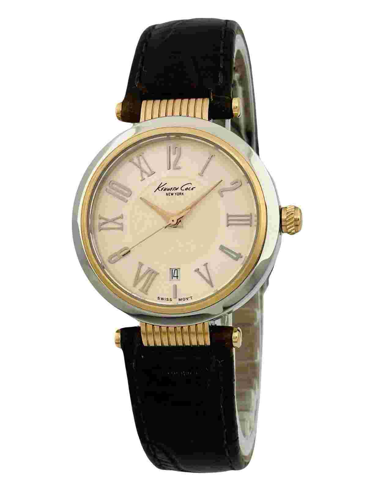 Kenneth Cole Swiss KS2004 Bicolour Ladies Brown Leather Strap Watch