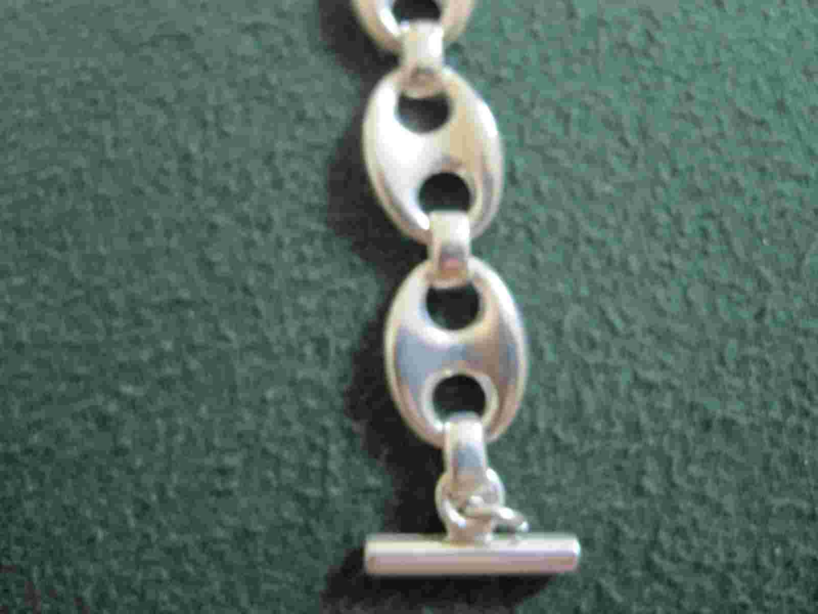 #572 ECCLISSI ladys sterling silver ankor  link  watch bracelet.