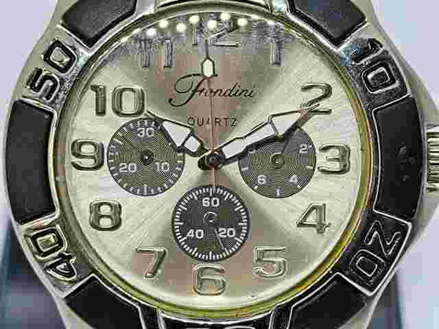 Fondini Quartz Silver Tone Mens Wristwatch, Working order