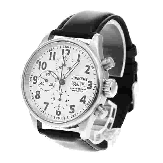 JUNKERS Gents 6218-1 Day-Date Chronograph Silver Dial Automatic Men's_837764