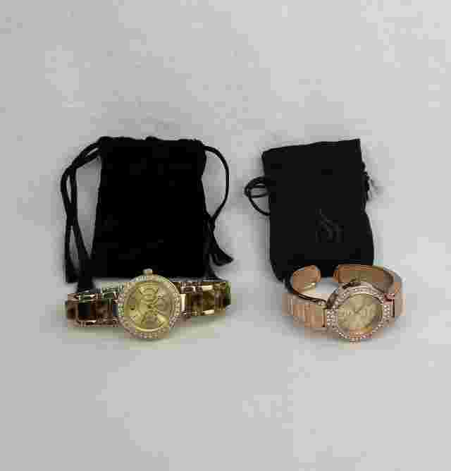 Charming Charlie Rose Gold Tone Crystals Hinge Bracelet Watch & Tortoise Shell 2