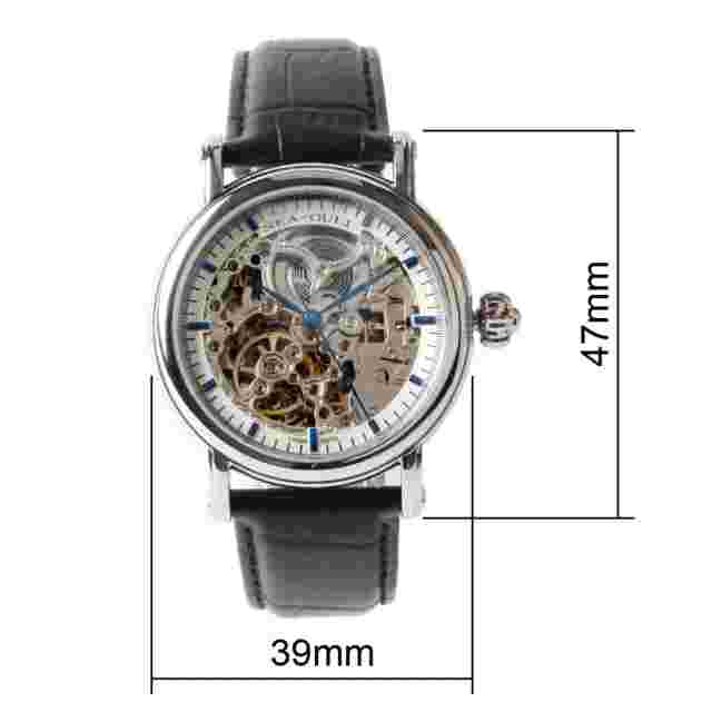 Double Skeleton Seagull M182SK Black Hand Automatic Men's Watch