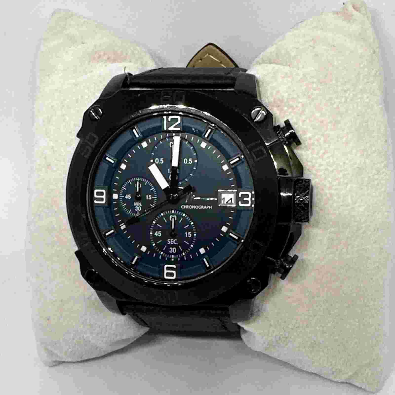 Marc Anthony FMDMA128 Men's Black Leather Analog Dial Quartz Wrist Watch HME111