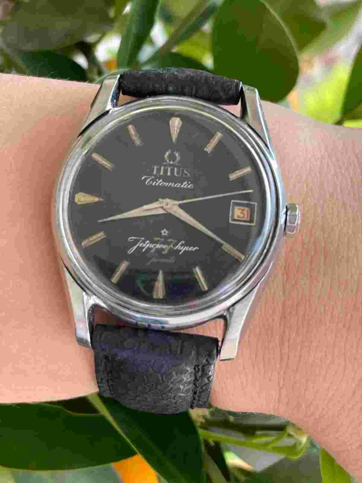 TITUS WATCH JETPOWER SUPER 77 JEWELS AUTOMATIC CAL.F4002 MENS 35.5mm SWISS MADE