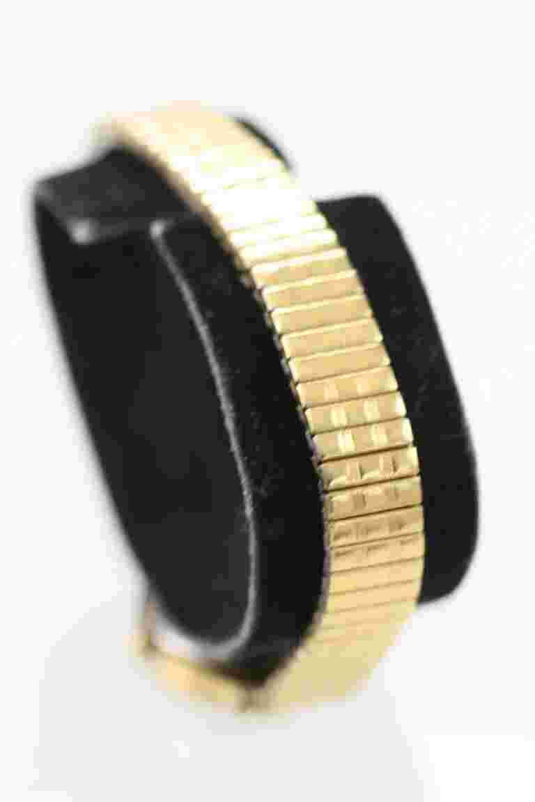 Halston Women Watch Gold Stainless Stretch Water Resistant Battery White Quartz