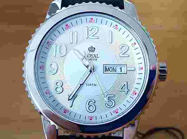 Mens Black Silicone Royal London 41289-02 Silver Day Date Watch New In Box