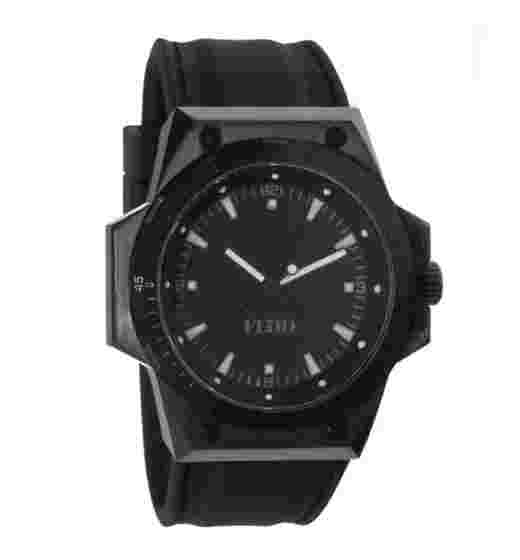 Flud F-22 Black Stainless Steel Wrist Watch + 3 silicone rubber Bands New in Box