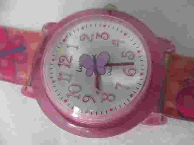 Lucky Girl's Pink Butterfly Design Wristwatch w/ Adjustable Band