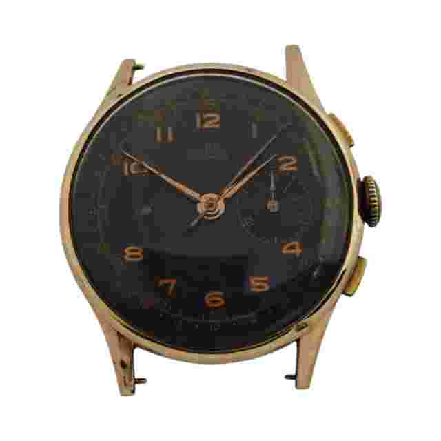 VINTAGE – DELBANA - CHRONO – Ø 38 MM – SWISS MADE – BLACK DIAL – MEN'S WATCH