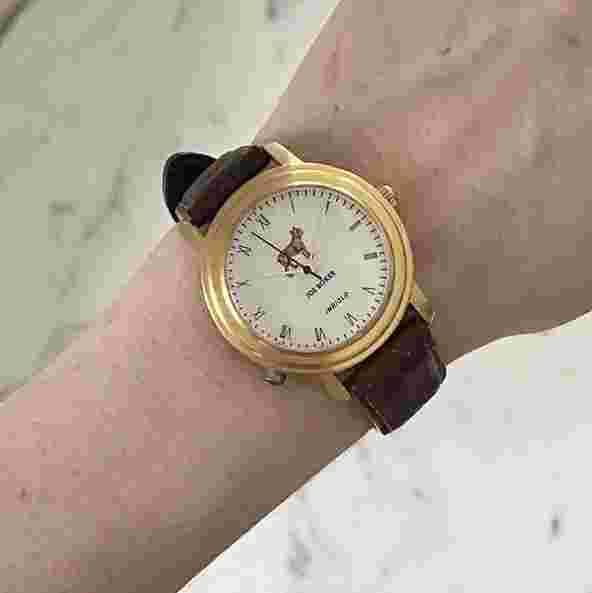 Vtg JOE BOXER Boxers Dog Backlight Men's Watch 90's Leather