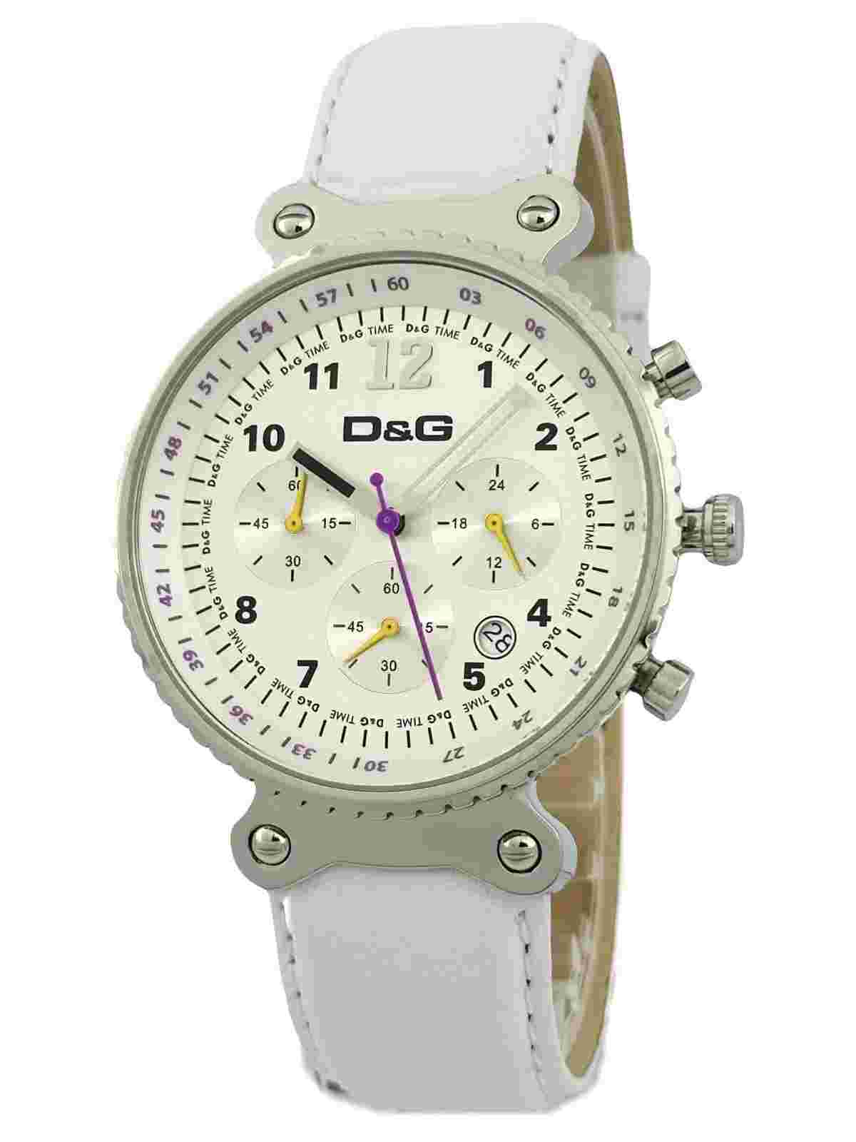 D&G Dolce DW0305 Rhythm Collection Multifunction White Dial & Leather StrapWatch