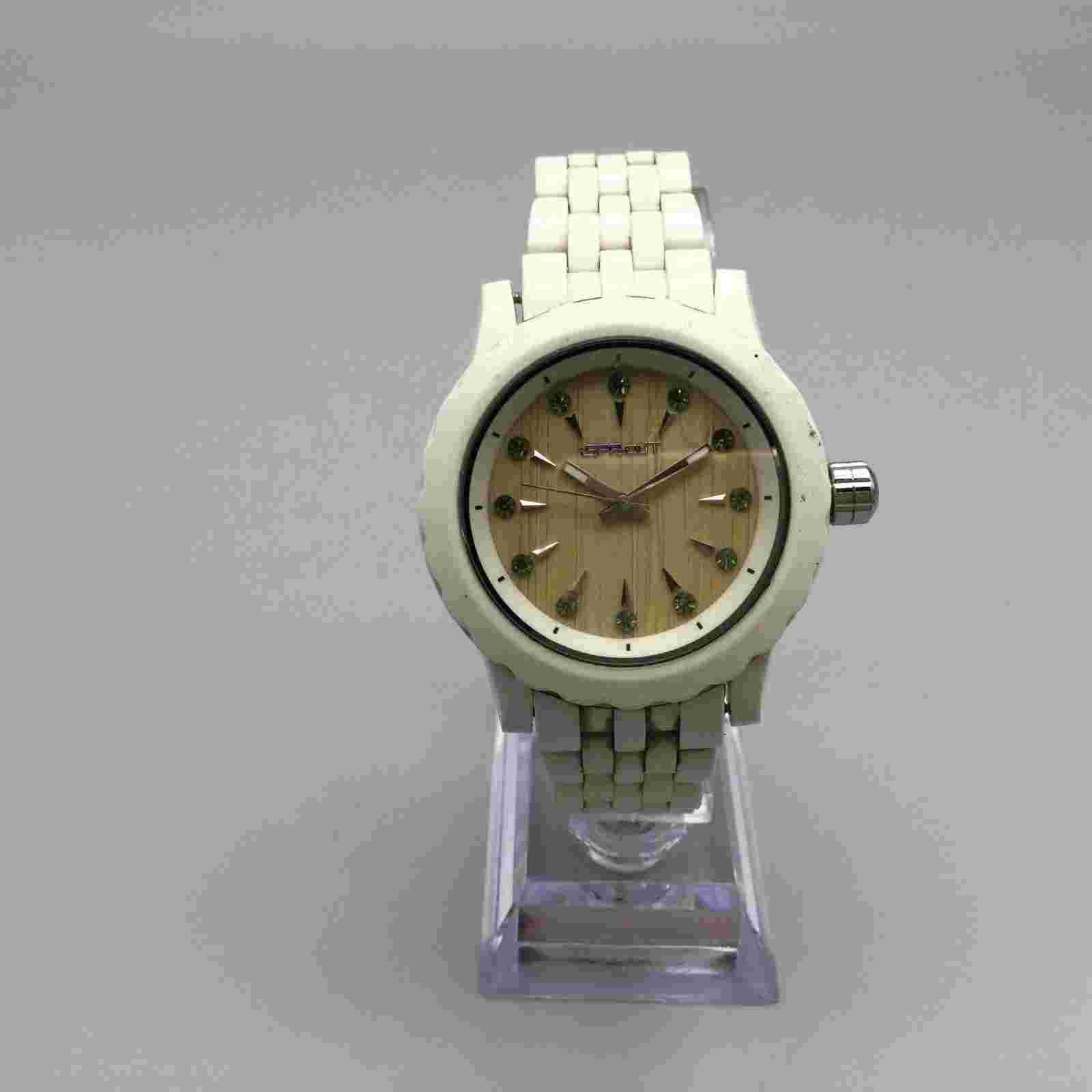 Sprout Watch Women 38mm White Wooden Dial Eco Friendly New Battery 7"
