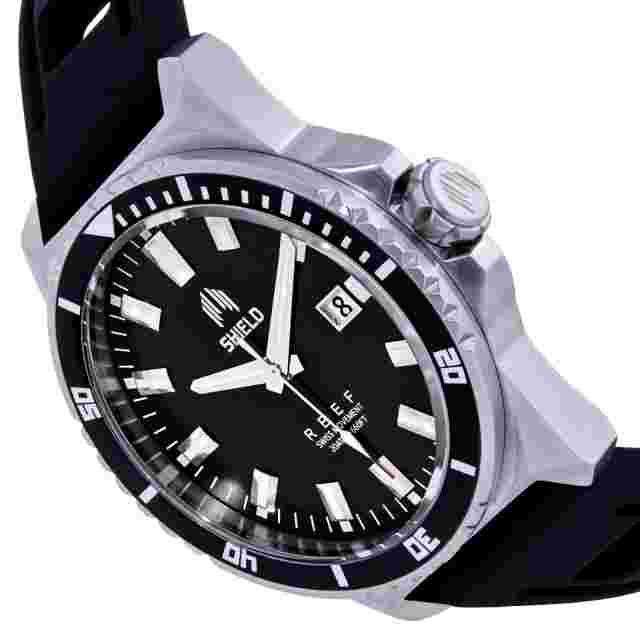 Shield Reef Strap Watch w/Date - Black