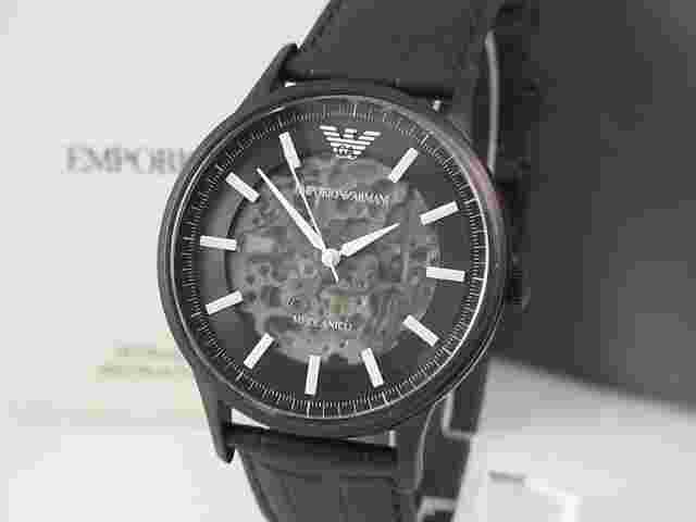 Emporio Armani Meccanico AR-60042 Automatic Skeleton Watch Men Black