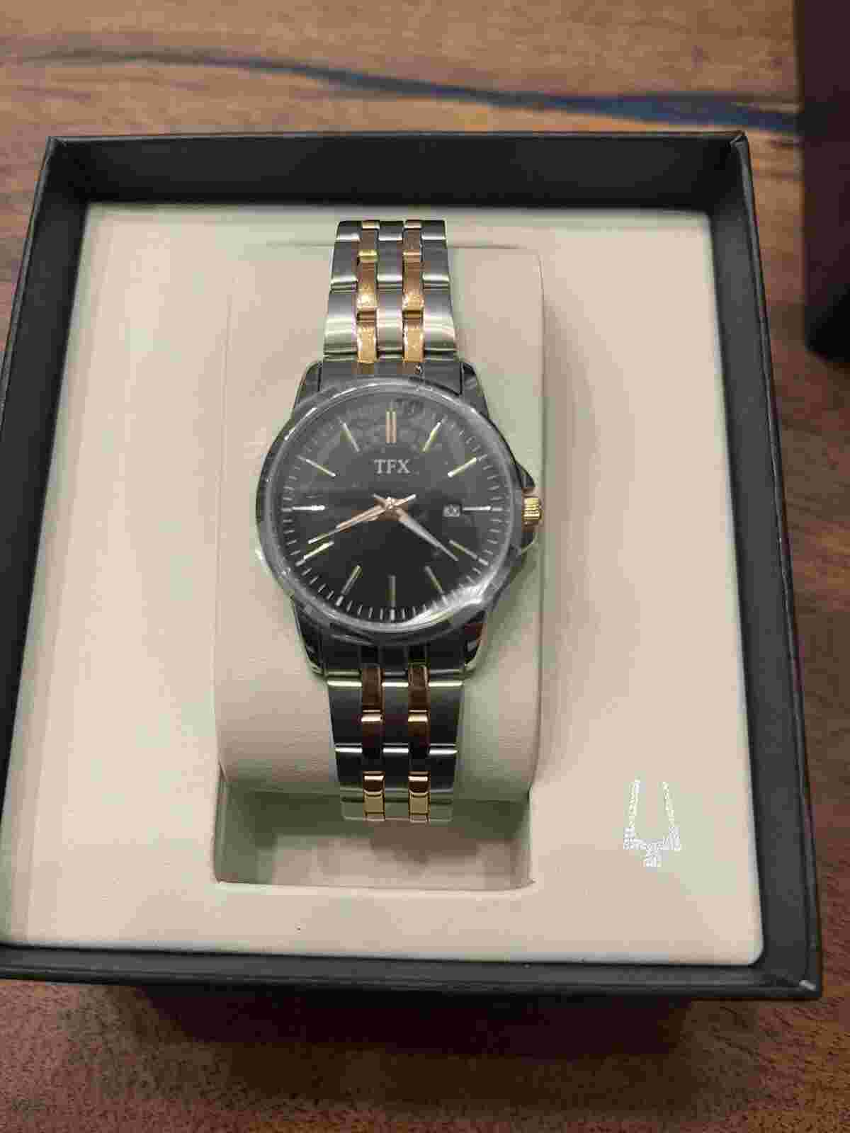 TFX BULOVA Women’s 30mm Watch 38M101 With Box Silver Rose Gold Tone New