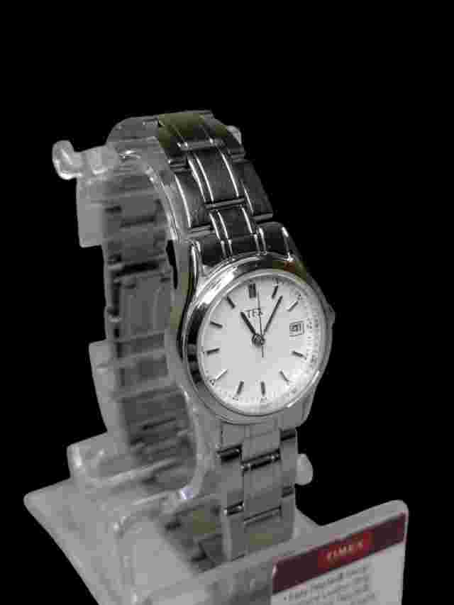 TFX By Bulova White Dial Date Silver Tone Watch New Battery Fully Functional