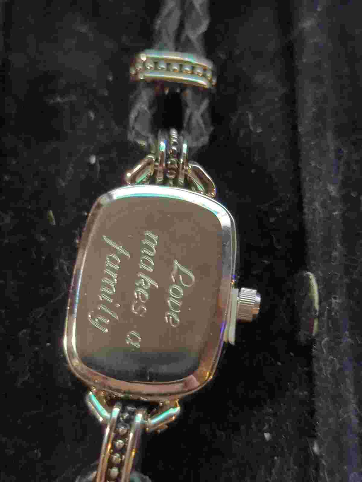 DANBURY  LADIES WATCH UNTESTED Love Makes A Family Rope Silver Tone