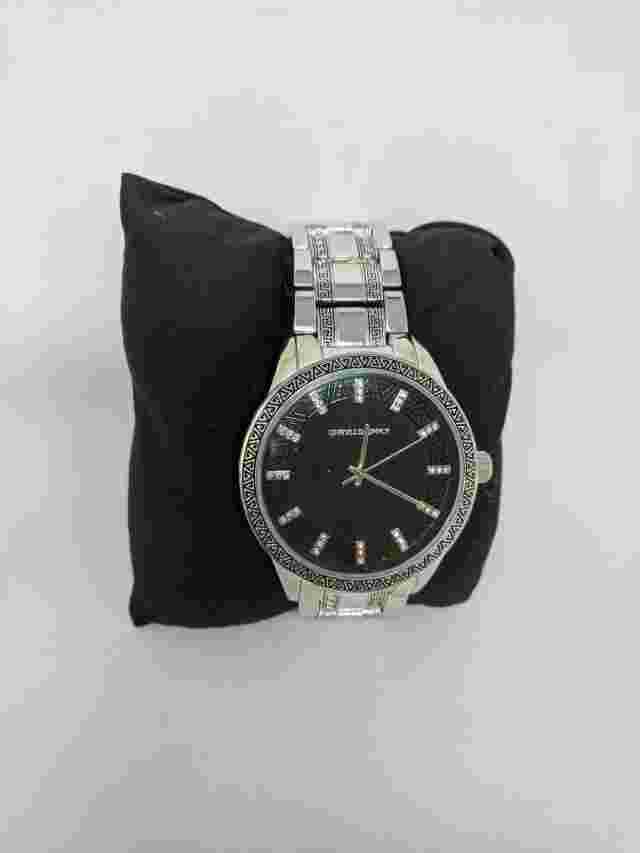 ASOS DESIGN bracelet watch with emboss detail in silver tone