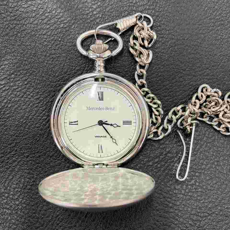 Mercedes Benz Analog Quartz Men Pocket Watch Vintage 853330952