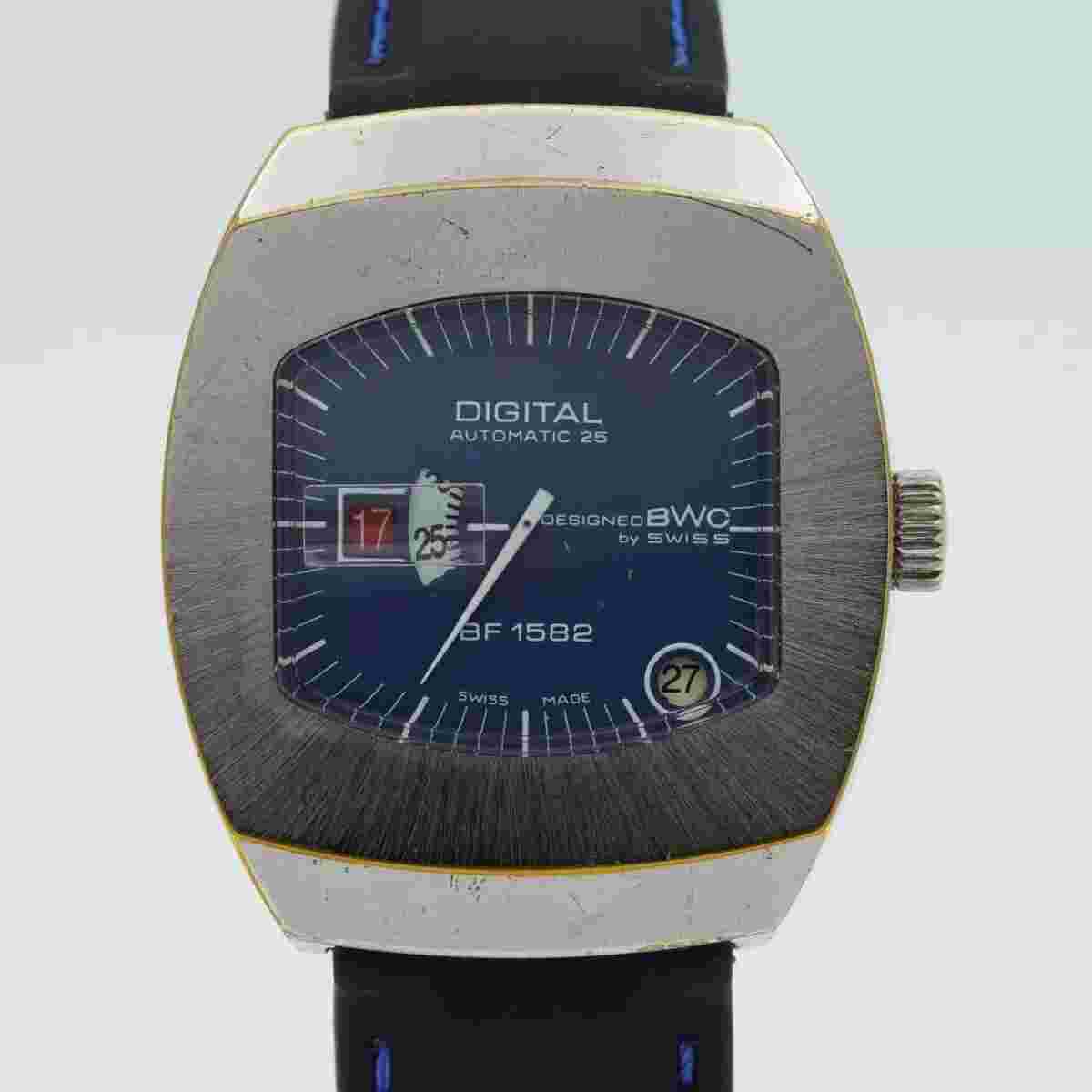 Digital Automatic 25 By BWC Men's Watch Steel 34MM BF1582 Rare