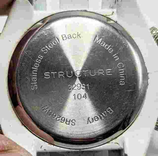 STRUCTURE Chronograph 32931 Large Heavy Chunky Watch Ana-Digi No Strap BATT