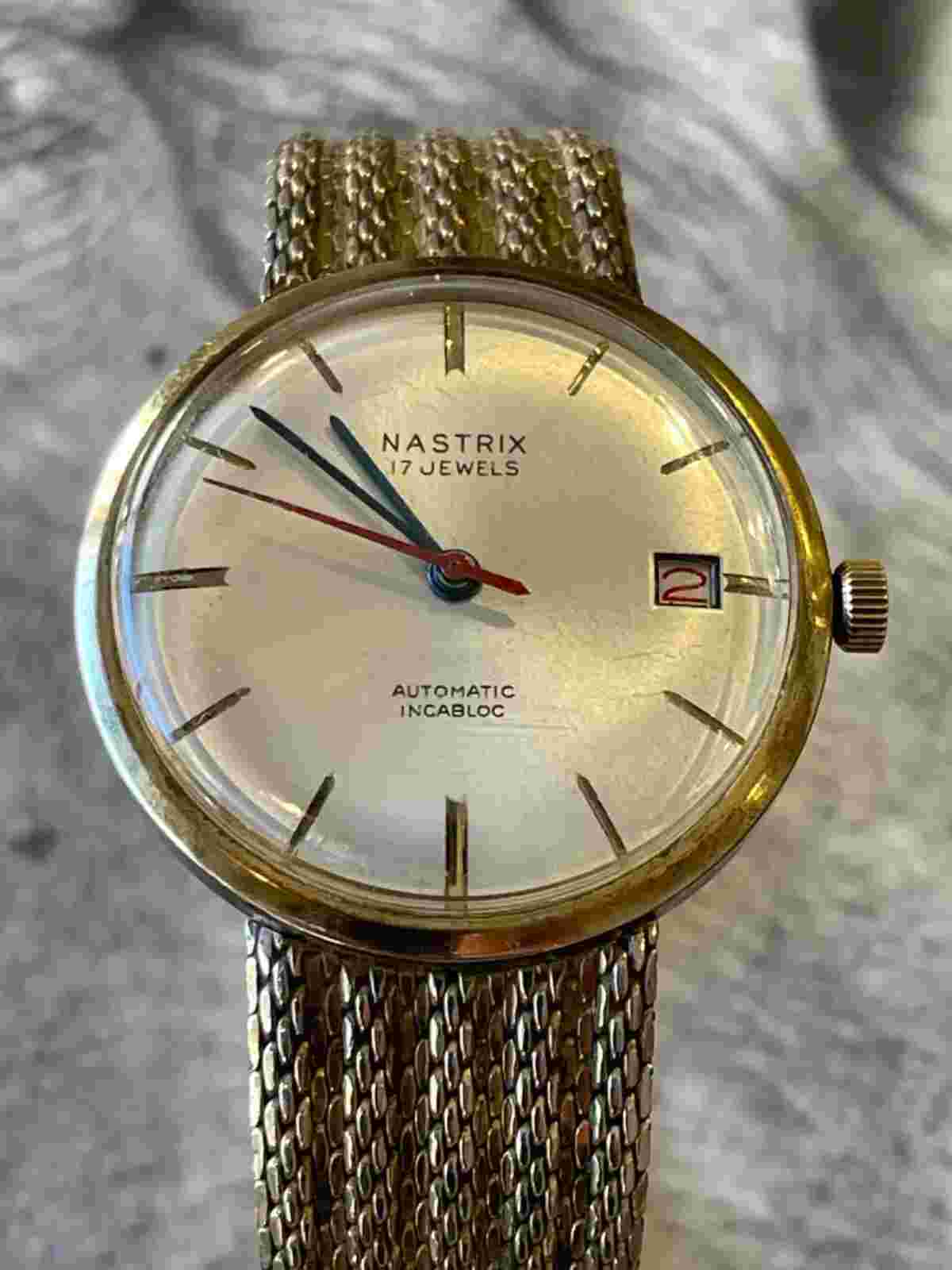 Vintage Nastrix Incabloc 17 Jewel Men's Wristwatch 10K RGP