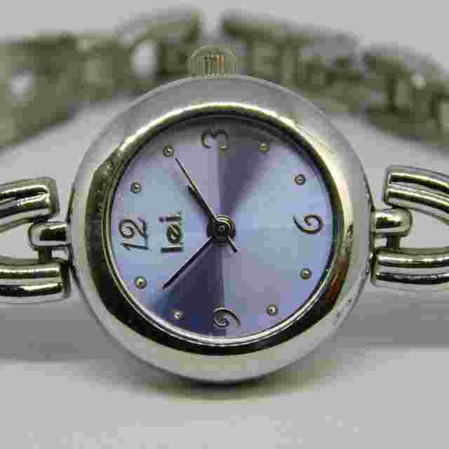 l.e.i. LEIL9514 Silver Tone Quartz Analog Women's Watch Sz. 6 3/4" New Battery