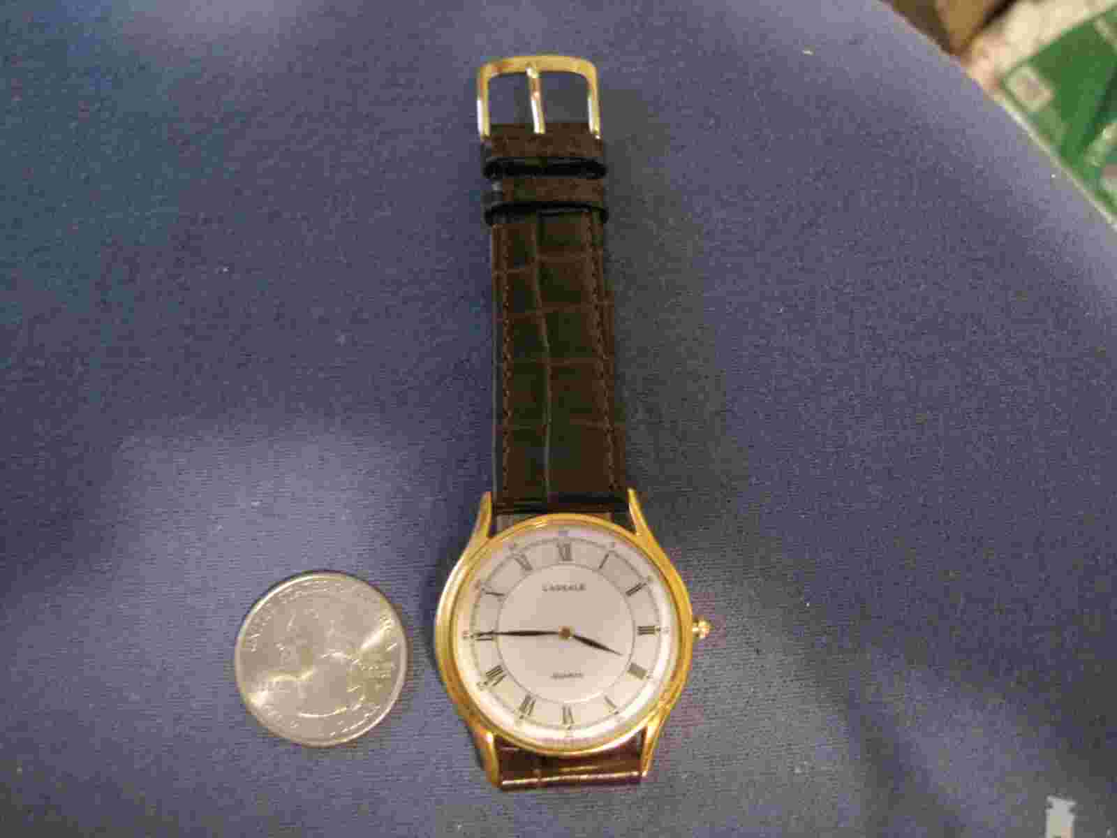 #608 unisex  gold plate LASSALE   quartz watch