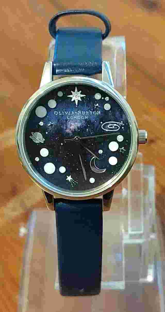 Olivia BurtonCelestial Midi Dial Opal Planet Navy & Silver Watch & New Battery